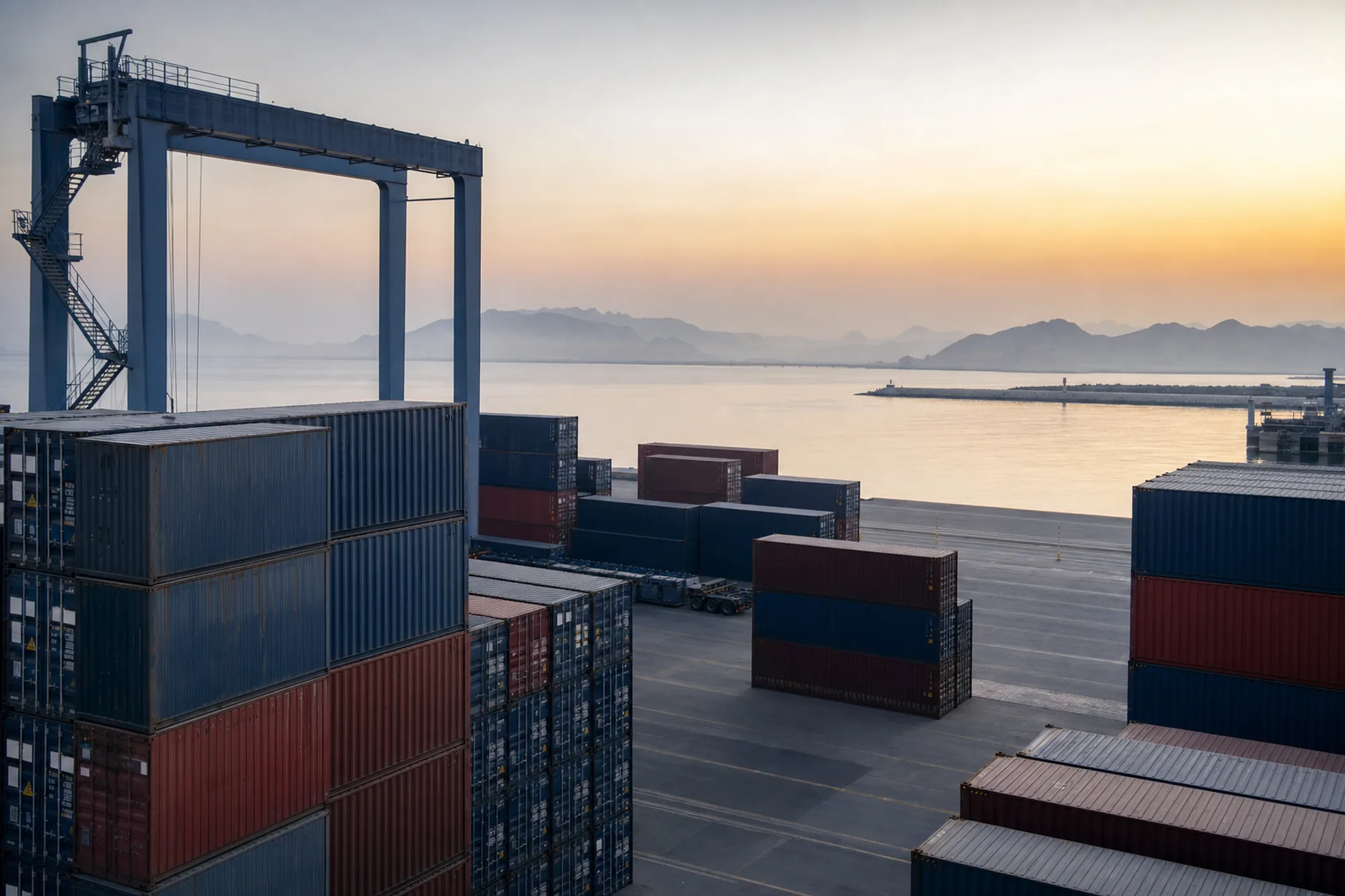 International cargo trade at first light